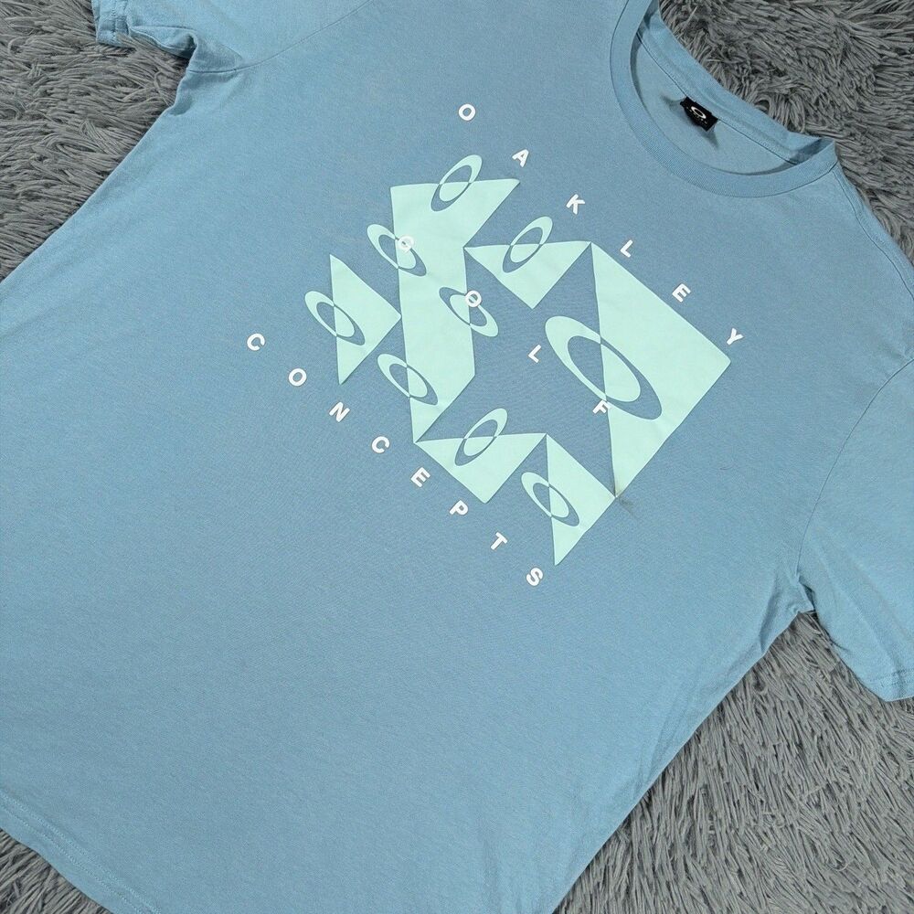 Oakley Shirt XXL Blue Golf Center Graphic Regular Fit Pullover Casual Tee Mens
